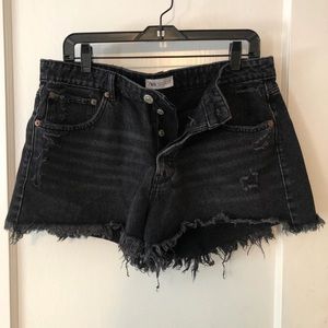 Zara black denim shorts
